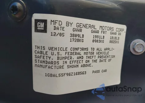 2006 Saturn Ion 3 from USA, damaged, VIN 1G8AL55F96Z168563